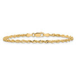 14K Yellow Gold 2.75mm Ultra Diamond-Cut Rope Chain Anklet Bracelet 7"-10" - Product Photo