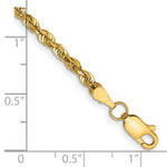 14K Yellow Gold 2.75mm Ultra Diamond-Cut Rope Chain Anklet Bracelet 7"-10" - Product Photo