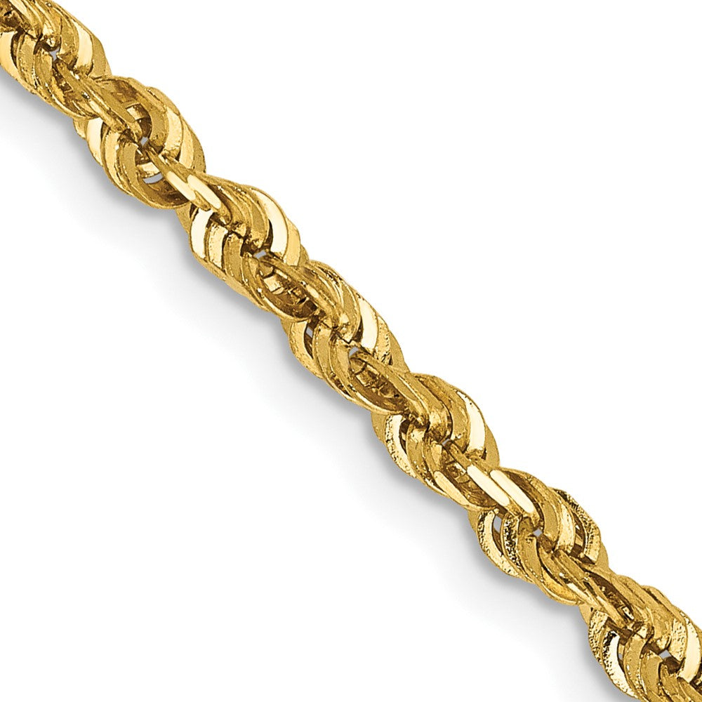14K Yellow Gold 2.75 mm Ultra Diamond-Cut Rope Chain Necklace 20"-24"