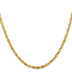 14K Yellow Gold 4mm Ultra Diamond-Cut Rope Chain Necklace 22"-24" - Product Photo