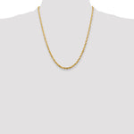 14K Yellow Gold 4mm Ultra Diamond-Cut Rope Chain Necklace 22"-24" - Product Photo