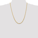 14K Yellow Gold 4mm Ultra Diamond-Cut Rope Chain Necklace 22"-24" - Product Photo
