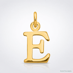 14ky Cutout Letter E Initial Pendant - Lifestyle View