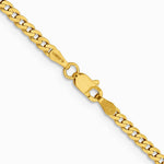 14K Yellow Gold 2.3 mm Flat Beveled Curb Chain Necklace 16"-30" - Product Photo