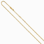Sterling Silver Gold-plt 2.3mm Paperclip 1in+1in Adjustable Chain - Product Photo
