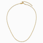 Sterling Silver Gold-plt 2.3mm Paperclip 1in+1in Adjustable Chain - Product Photo