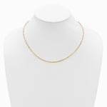 Sterling Silver Gold-plt 2.3mm Paperclip 1in+1in Adjustable Chain - Product Photo