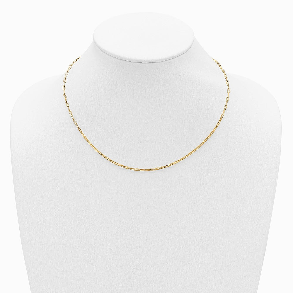 Sterling Silver Gold-plt 2.3mm Paperclip 1in+1in Adjustable Chain - Product Photo