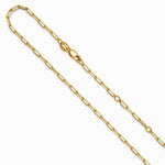 Sterling Silver Gold-plt 2.3mm Paperclip 1in+1in Adjustable Chain - Product Photo