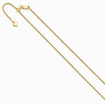 Sterling Silver Gold-plated Adjustable 1.4mm D/C Rope Chain Necklace 22"-30" - Product Photo