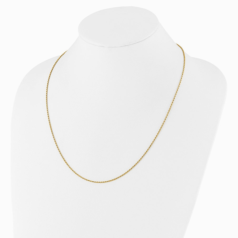 Sterling Silver Gold-plated Adjustable 1.4mm D/C Rope Chain Necklace 22"-30" - Product Photo