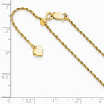 Sterling Silver Gold-plated Adjustable 1.4mm D/C Rope Chain Necklace 22"-30" - Product Photo