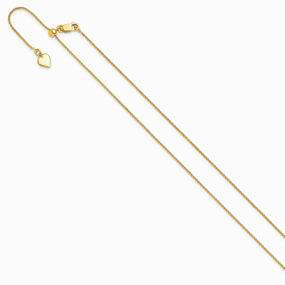 Sterling Silver Gold-plated Adjustable .95mm Rolo Chain Necklace 22"-30" - Product Photo