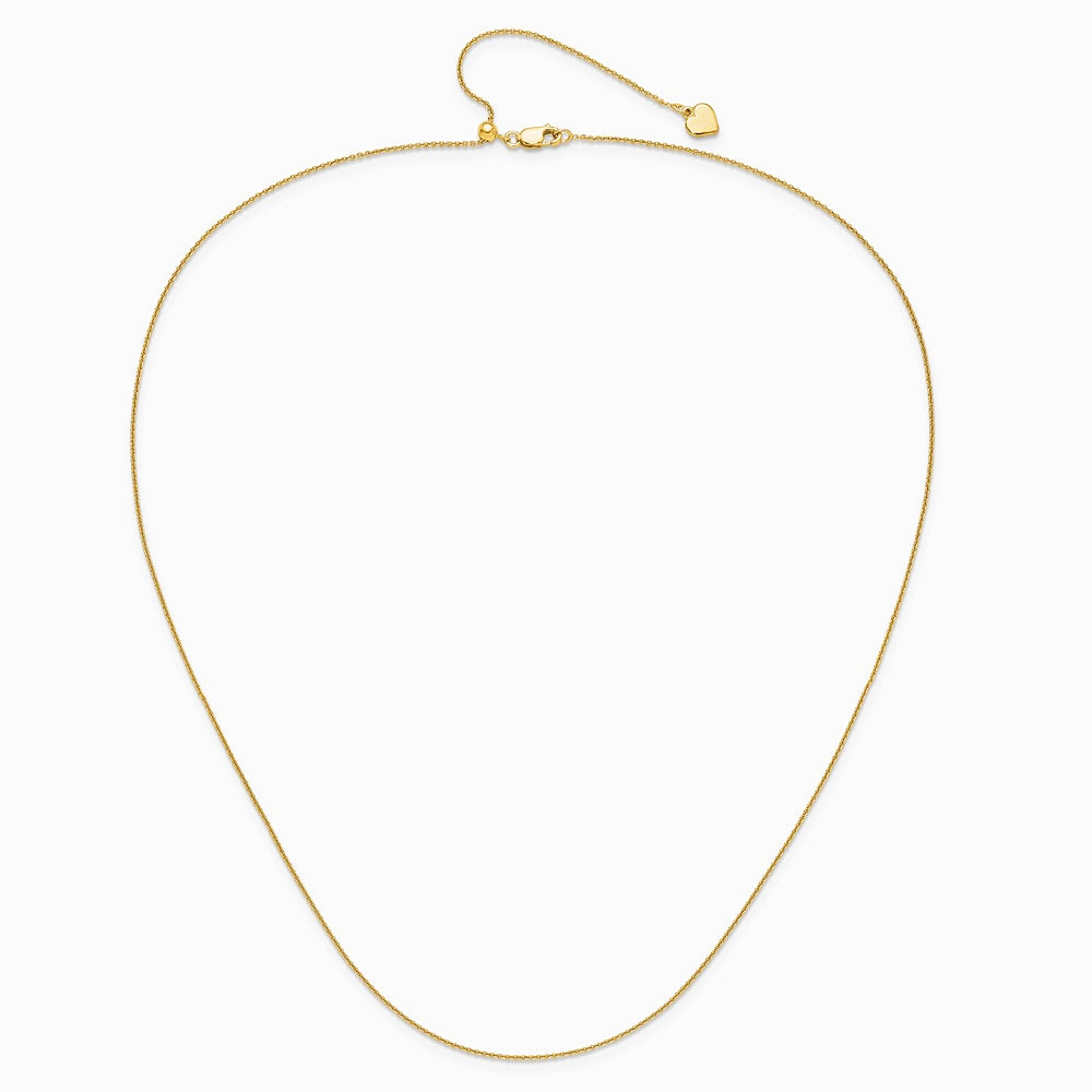 Sterling Silver Gold-plated Adjustable .95mm Rolo Chain Necklace 22"-30" - Product Photo