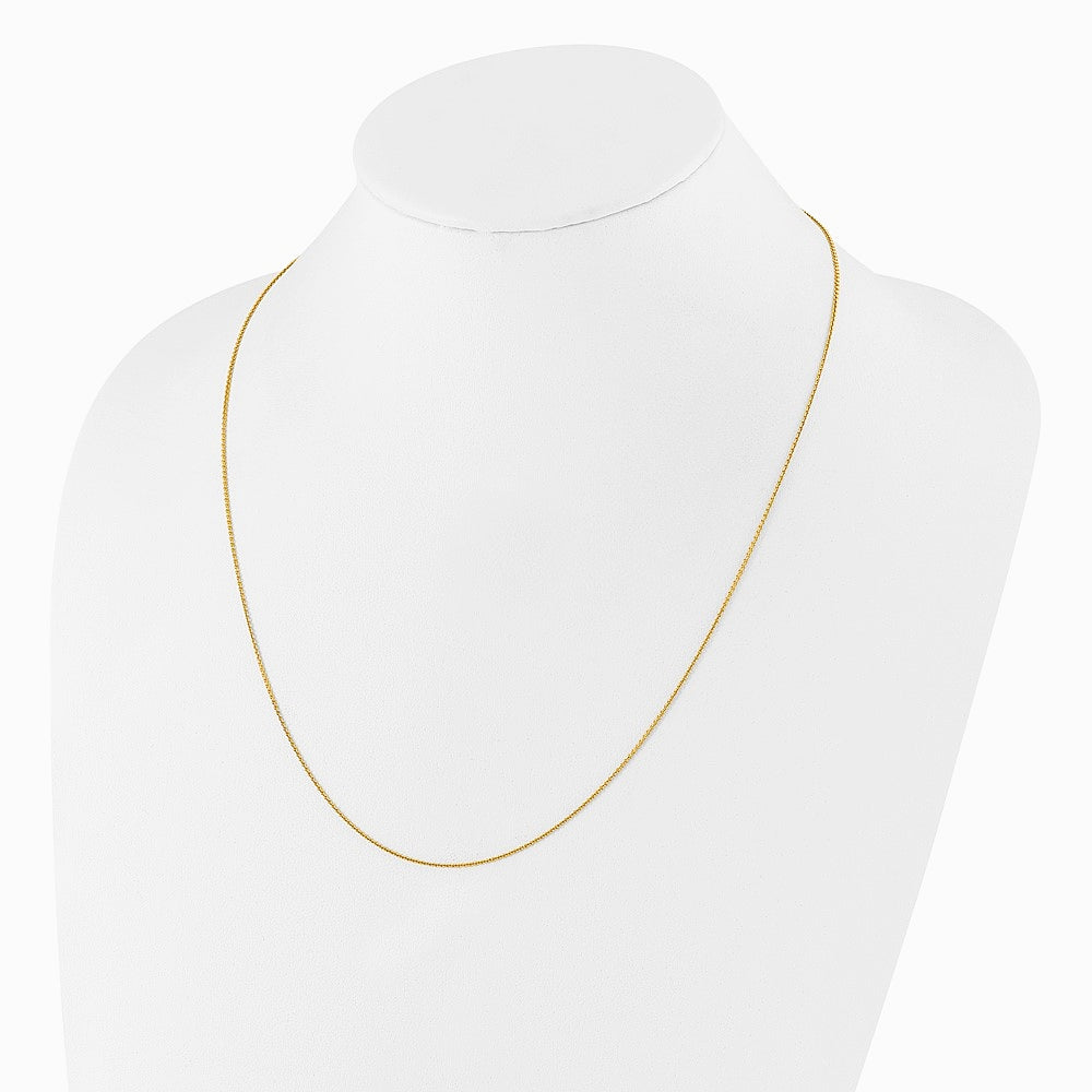 Sterling Silver Gold-plated Adjustable .95mm Rolo Chain Necklace 22"-30" - Product Photo