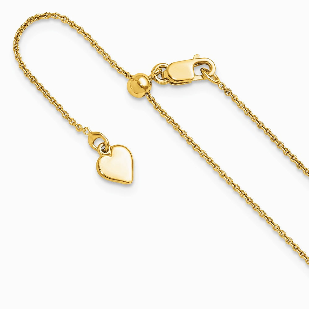 Sterling Silver Gold-plated Adjustable .95mm Rolo Chain Necklace 22"-30"