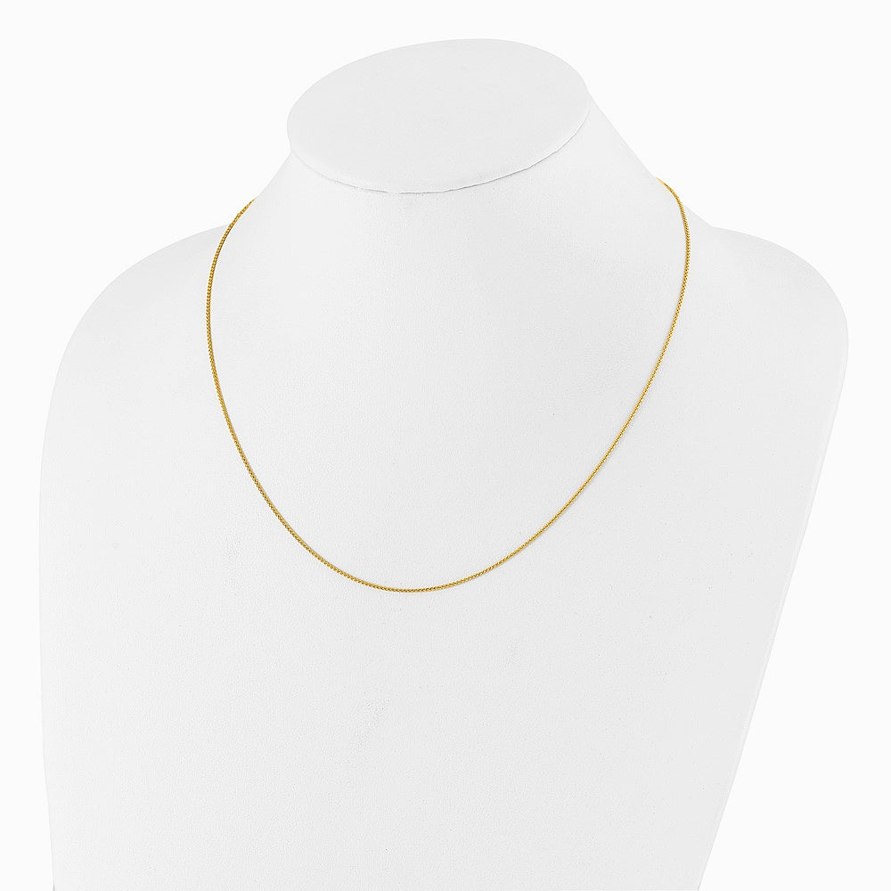 Sterling Silver Gold-plated Adjustable 1mm Spiga Chain Necklace 22"-30" - Product Photo