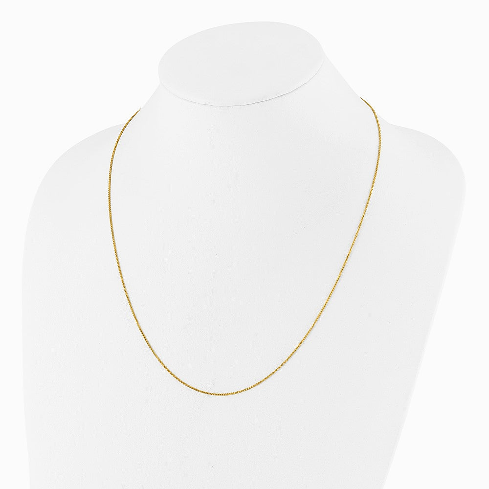 Sterling Silver Gold-plated Adjustable 1mm Spiga Chain Necklace 22"-30" - Product Photo