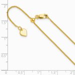Sterling Silver Gold-plated Adjustable 1mm Spiga Chain Necklace 22"-30" - Product Photo