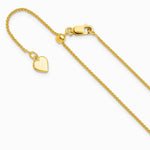 Sterling Silver Gold-plated Adjustable 1mm Spiga Chain Necklace 22"-30" - Product Photo