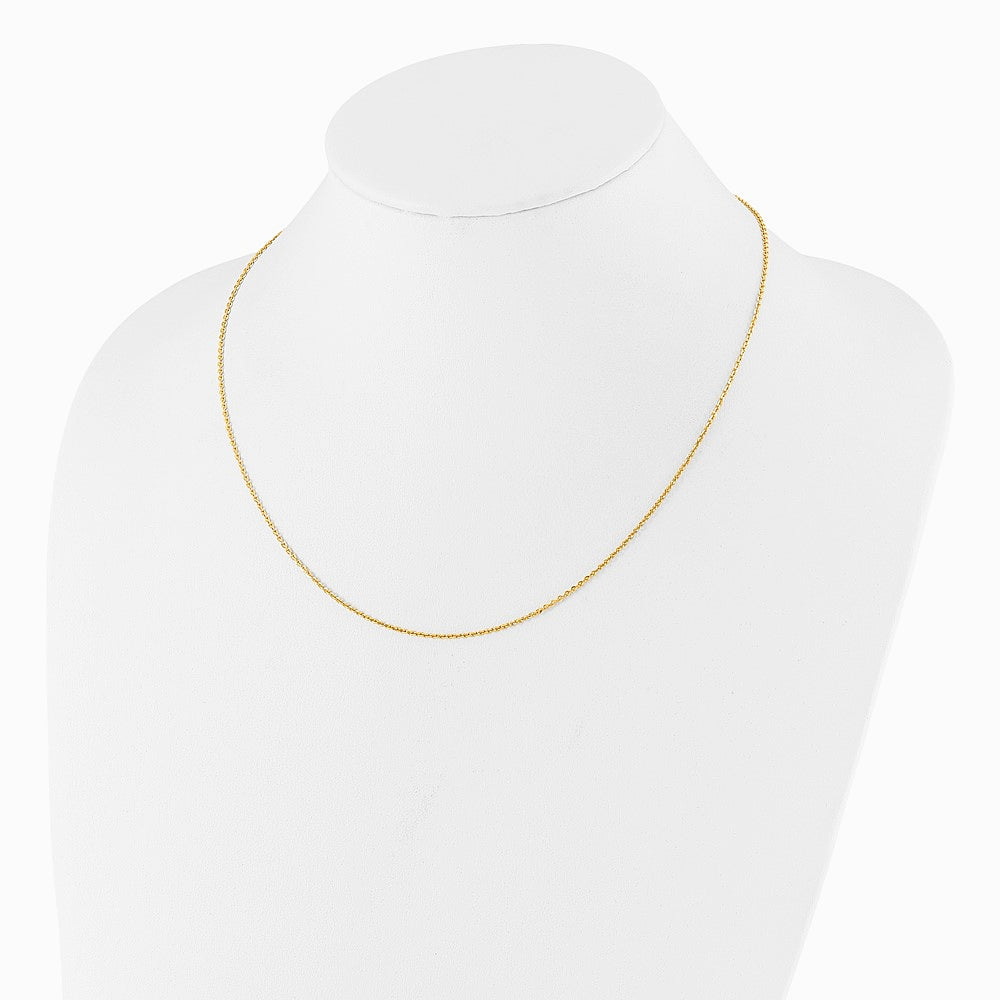 Sterling Silver Gold-plated Adjustable 1.75mm Cable Chain Necklace 22"-30" - Product Photo