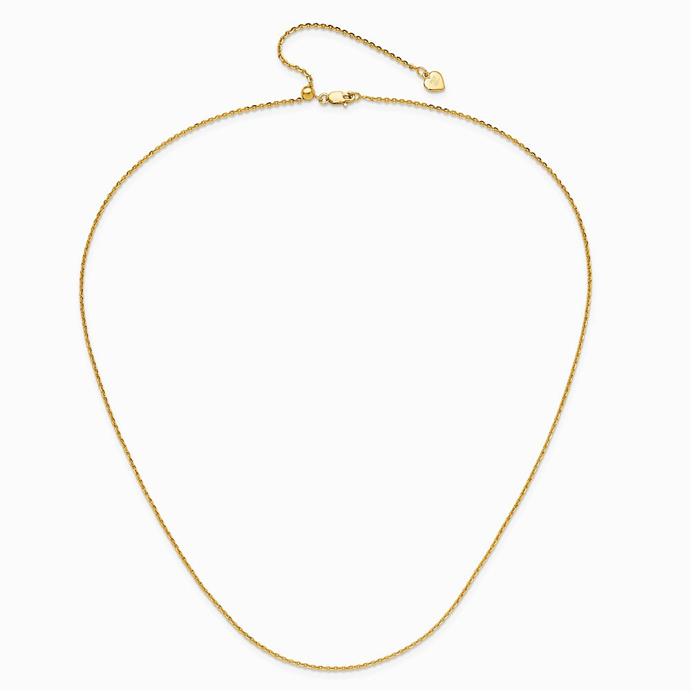 Sterling Silver Gold-plated Adjustable 1.75mm Cable Chain Necklace 22"-30" - Product Photo