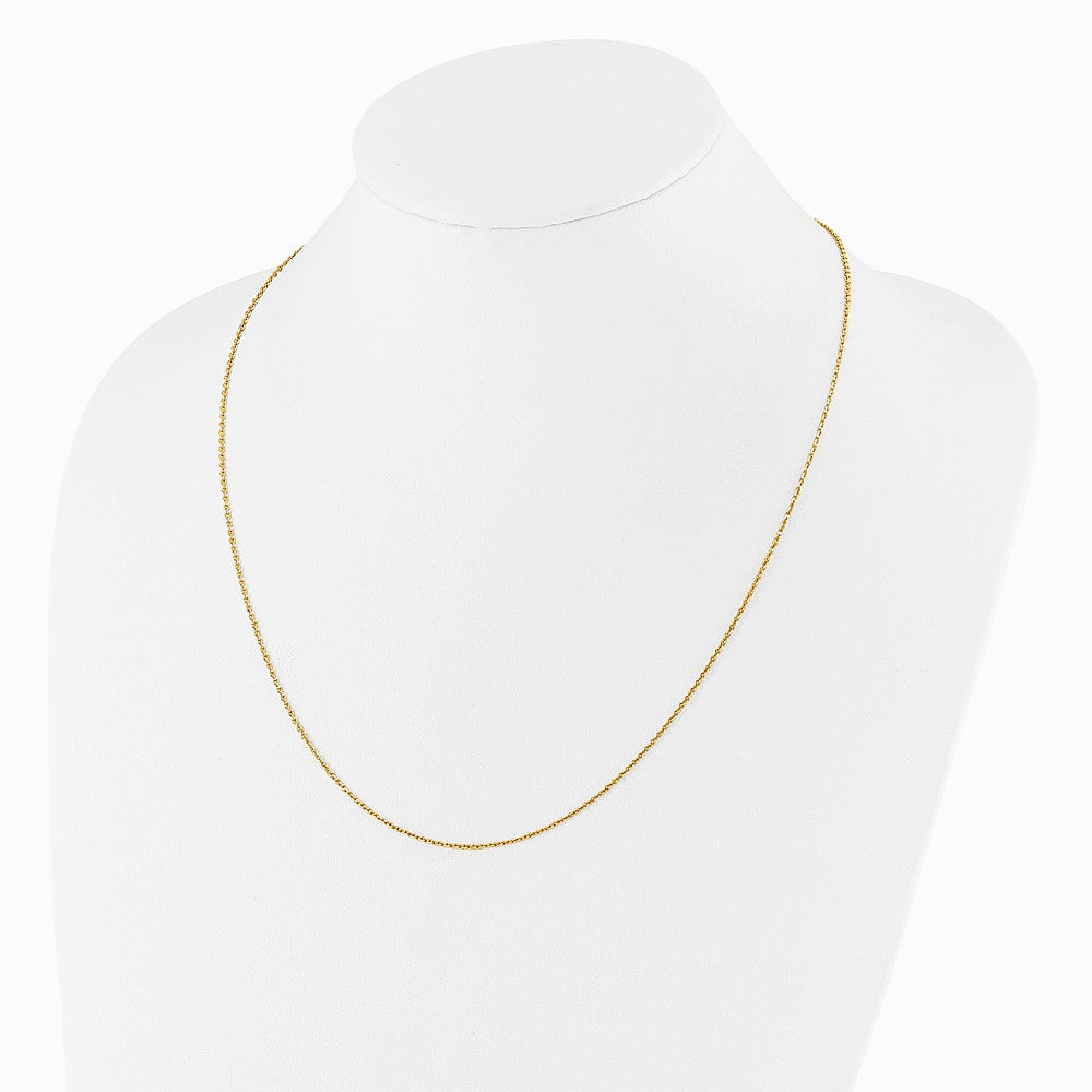 Sterling Silver Gold-plated Adjustable 1.75mm Cable Chain Necklace 22"-30" - Product Photo
