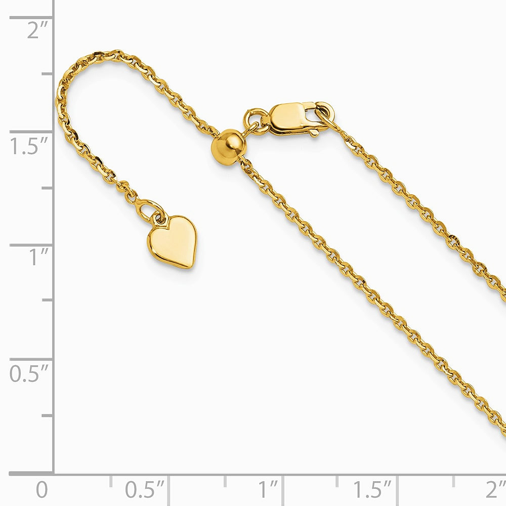 Sterling Silver Gold-plated Adjustable 1.75mm Cable Chain Necklace 22"-30" - Product Photo