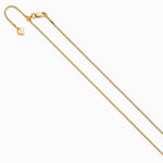 Sterling Silver Gold-plated Adjustable 1.15mm Box Chain Necklace 22"-30" - Product Photo