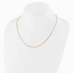 Sterling Silver Gold-plated Adjustable 1.15mm Box Chain Necklace 22"-30" - Product Photo
