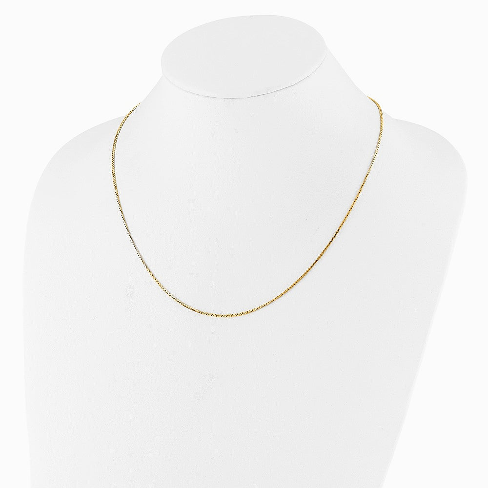 Sterling Silver Gold-plated Adjustable 1.15mm Box Chain Necklace 22"-30" - Product Photo