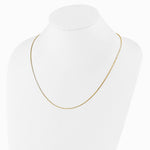 Sterling Silver Gold-plated Adjustable 1.15mm Box Chain Necklace 22"-30" - Product Photo
