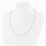 Sterling Silver Gold-plated Adjustable 1.2mm D/C Rope Chain Necklace 22"-30" - Product Photo
