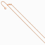 Sterling Silver Rose Gold-Pl. Adjustable 1.2mm D/C Rope Chain Necklace 22"-30" - Product Photo