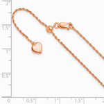 Sterling Silver Rose Gold-Pl. Adjustable 1.2mm D/C Rope Chain Necklace 22"-30" - Product Photo