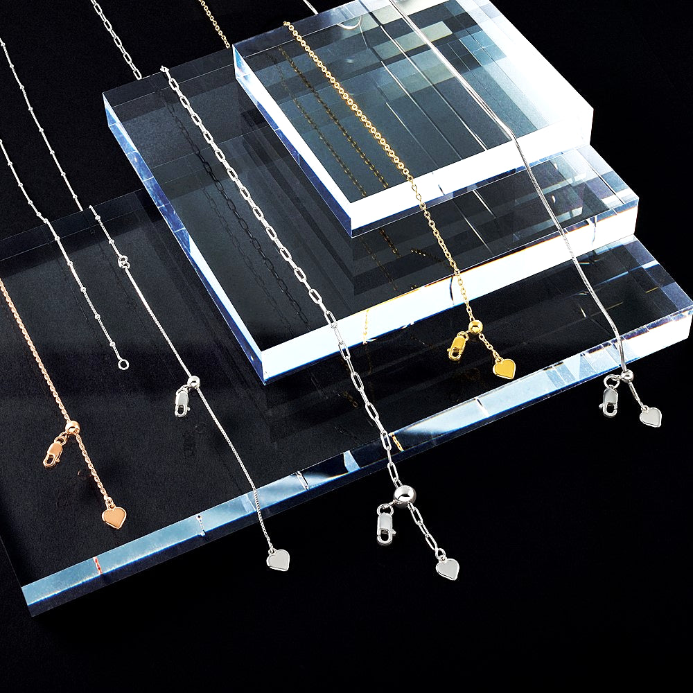 Sterling Silver Rose Gold-Pl. Adjustable 1.2mm D/C Rope Chain Necklace 22"-30" - Product Photo