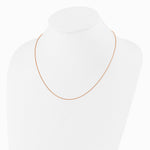 Sterling Silver Rose Gold-plated Adjustable 1mm Spiga Chain Necklace 22"-30" - Product Photo