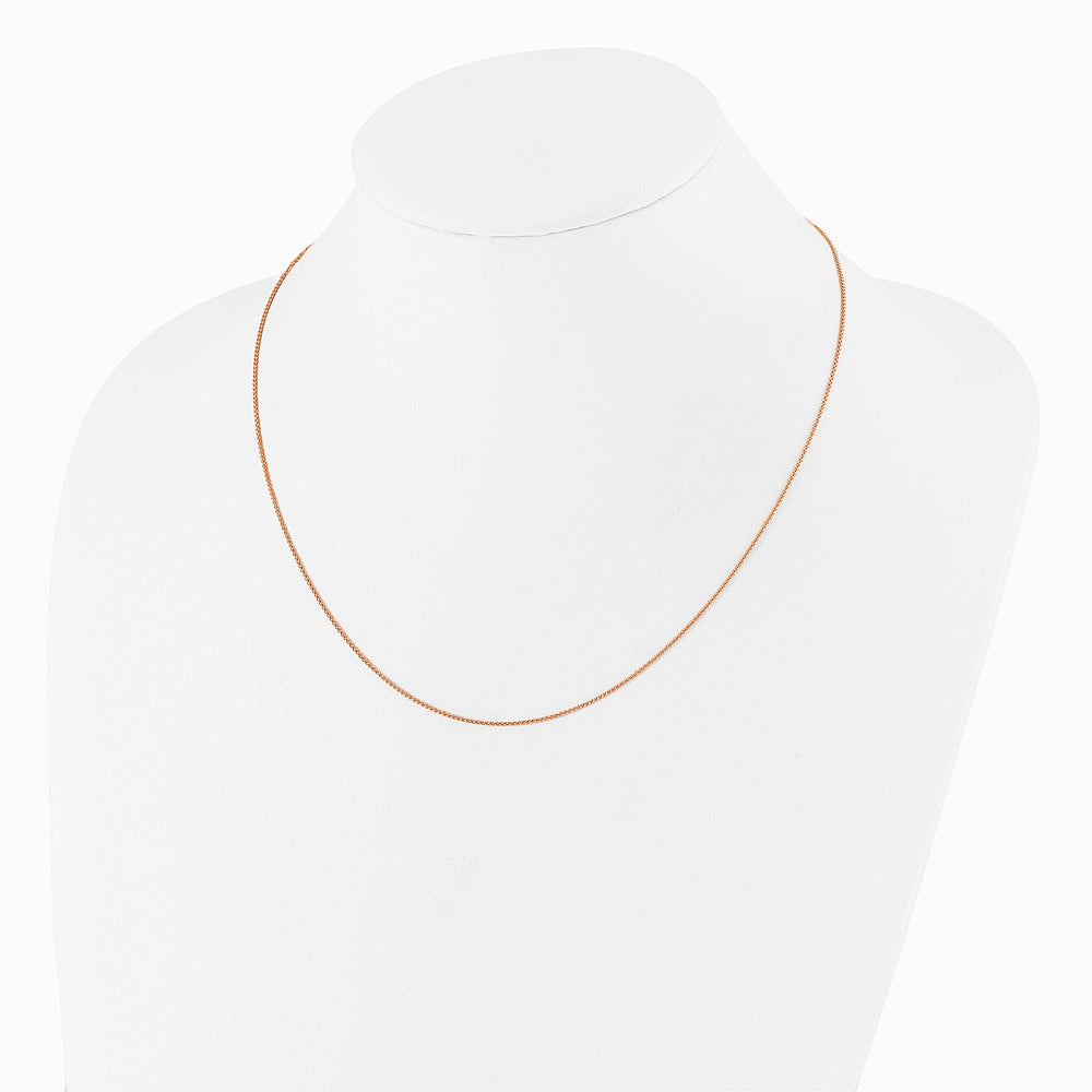Sterling Silver Rose Gold-plated Adjustable 1mm Spiga Chain Necklace 22"-30" - Product Photo