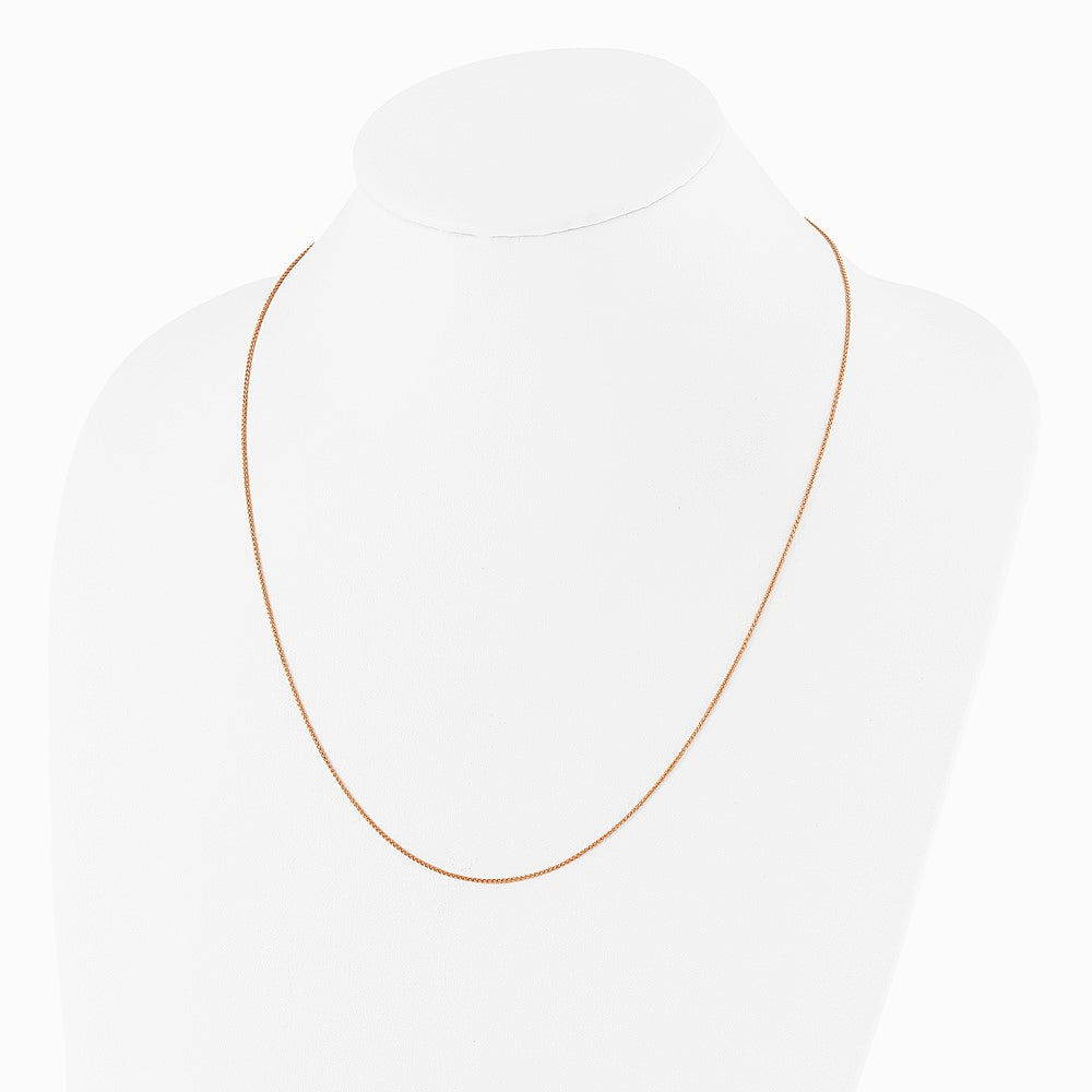 Sterling Silver Rose Gold-plated Adjustable 1mm Spiga Chain Necklace 22"-30" - Product Photo