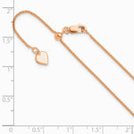 Sterling Silver Rose Gold-plated Adjustable 1mm Spiga Chain Necklace 22"-30" - Product Photo