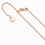 Sterling Silver Rose Gold-plated Adjustable 1mm Spiga Chain Necklace 22"-30" - Product Photo