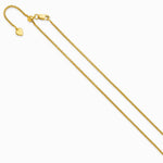 Sterling Silver Gold-plated Adjustable 1.5mm Round Box Chain Necklace 22"-30" - Product Photo