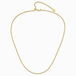 Sterling Silver Gold-plated Adjustable 1.5mm Round Box Chain Necklace 22"-30" - Product Photo
