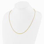 Sterling Silver Gold-plated Adjustable 1.5mm Round Box Chain Necklace 22"-30" - Product Photo