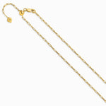 Sterling Silver Gold-plated Adjustable 2mm Paperclip Flat Oval Link Chain - Product Photo