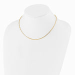 Sterling Silver Gold-plated Adjustable 2mm Paperclip Flat Oval Link Chain - Product Photo