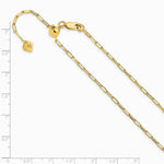 Sterling Silver Gold-plated Adjustable 2mm Paperclip Flat Oval Link Chain - Product Photo