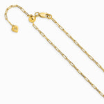 Sterling Silver Gold-plated Adjustable 2mm Paperclip Flat Oval Link Chain - Product Photo