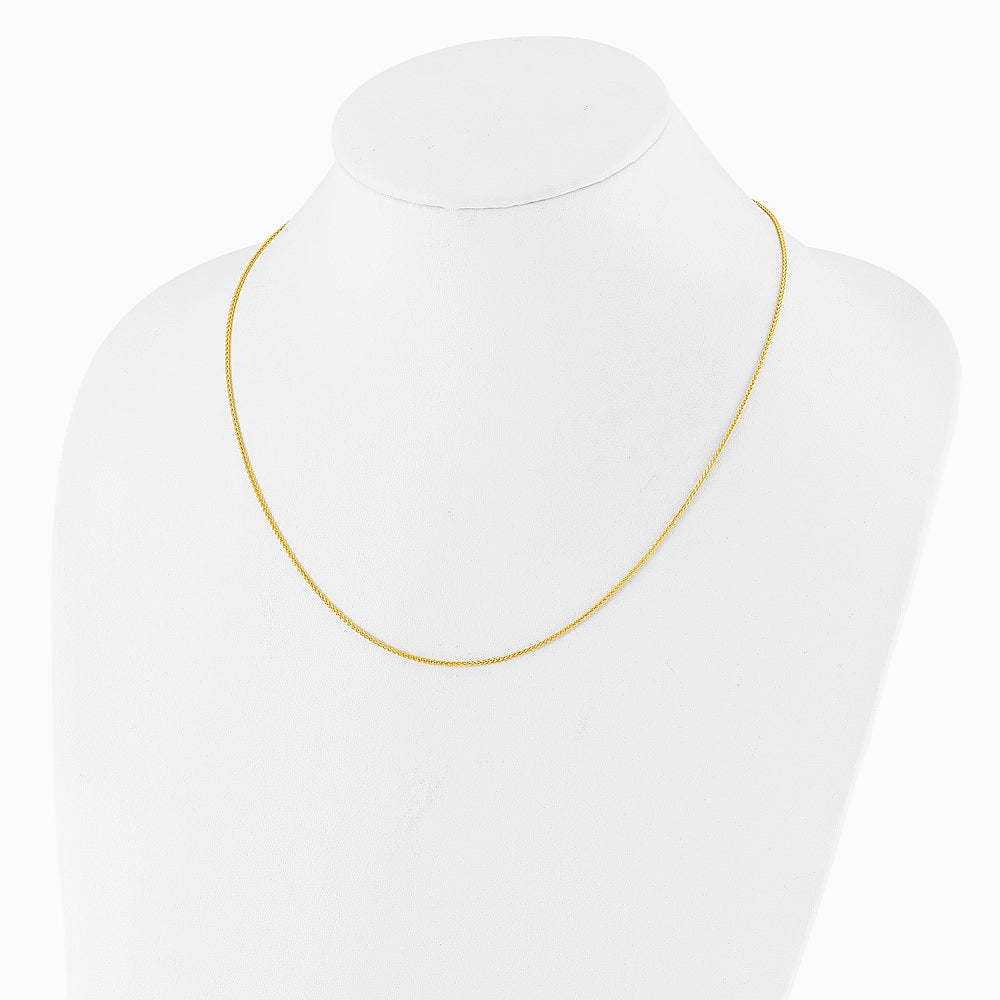 Sterling Silver Adjustable Gold-plated 1.3mm Spiga Chain Necklace 22"-30" - Product Photo