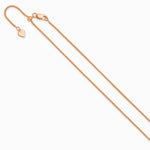 Sterling Silver Adjustable Rose Gold-plated 1.3mm Spiga Chain Necklace 22"-30" - Product Photo